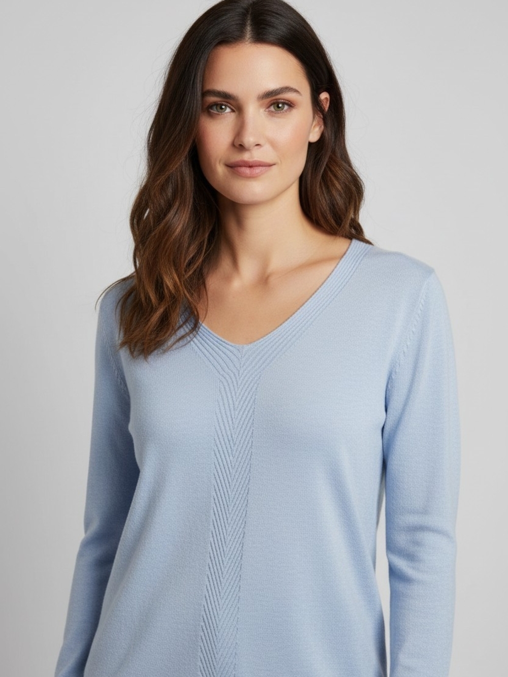 Talbots Pale Blue V‑Neck Sweater
